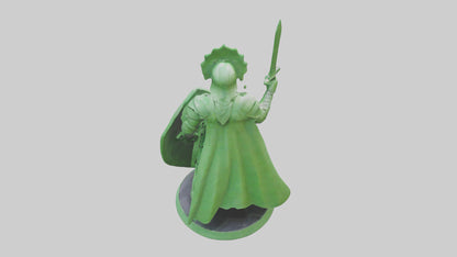 3D model Green Warrior Sculpture model VR / AR / low-poly