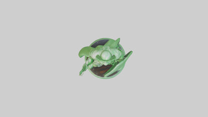 3D model Green Warrior Sculpture model VR / AR / low-poly