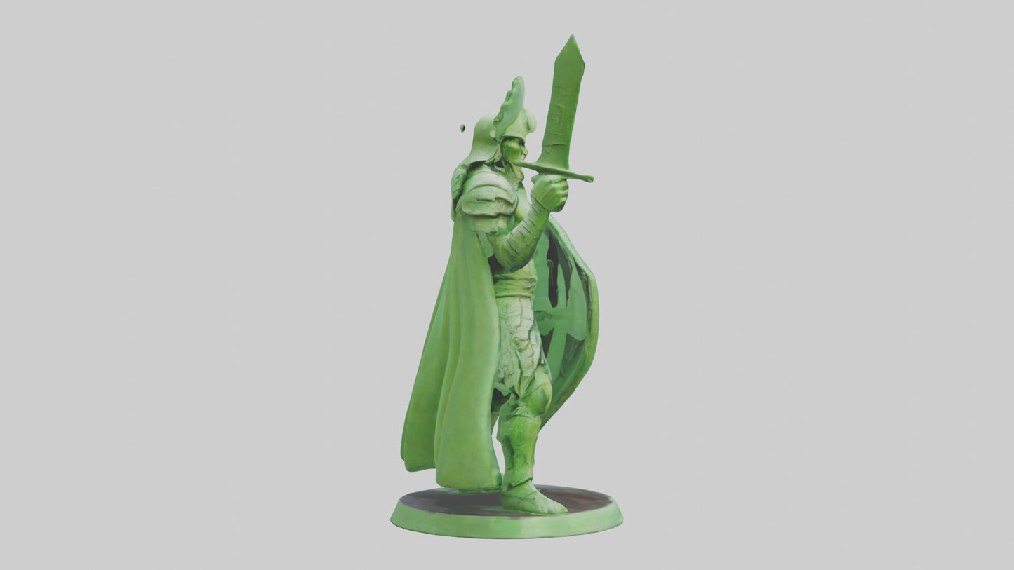 3D model Green Warrior Sculpture model VR / AR / low-poly