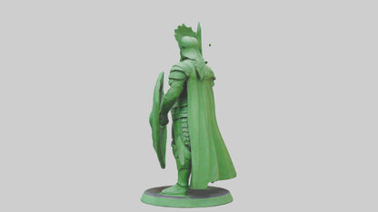 3D model Green Warrior Sculpture model VR / AR / low-poly