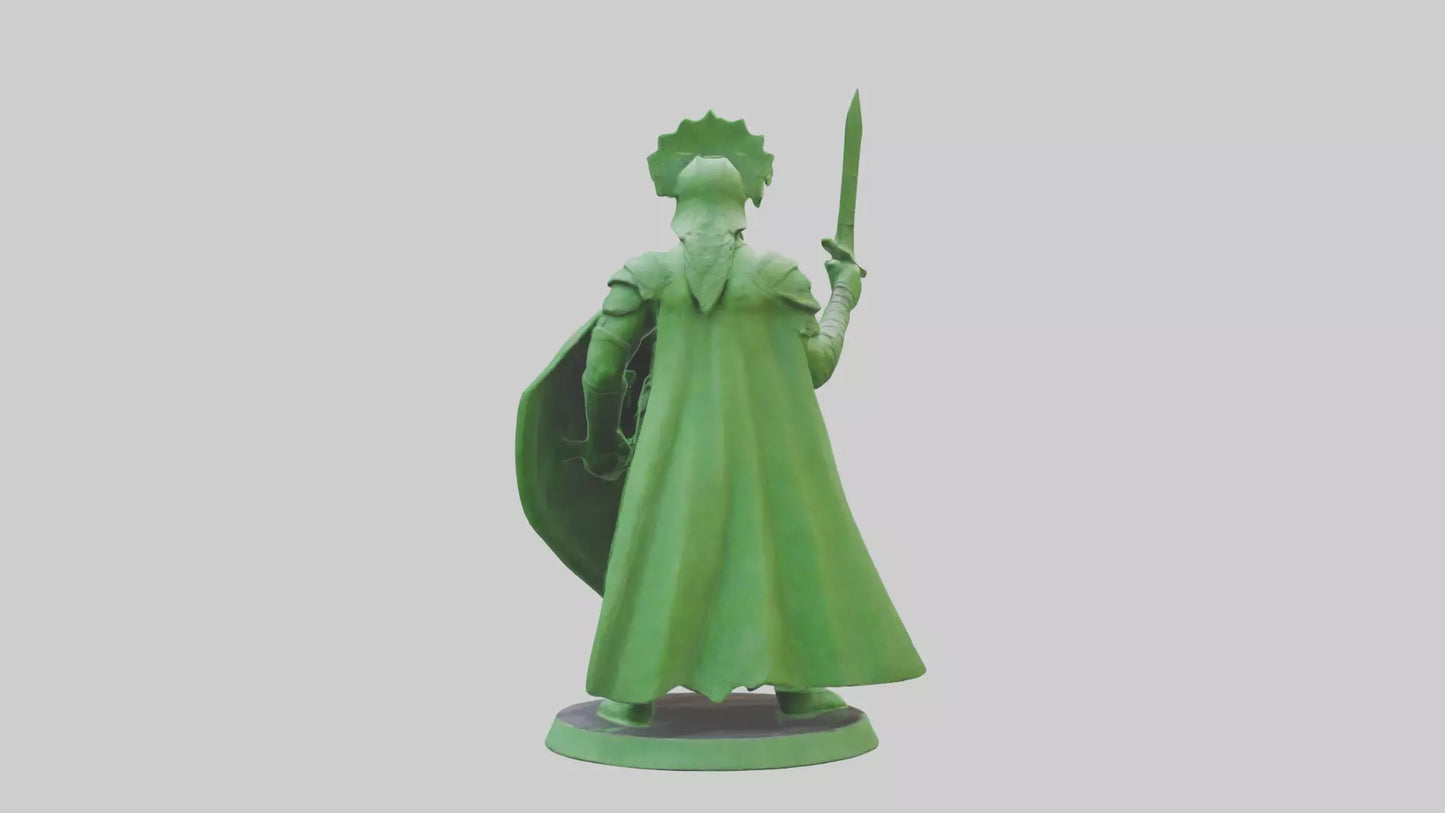 3D model Green Warrior Sculpture model VR / AR / low-poly