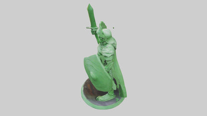 3D model Green Warrior Sculpture model VR / AR / low-poly