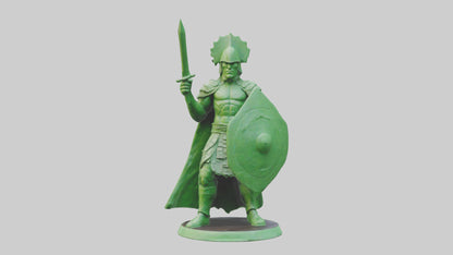3D model Green Warrior Sculpture model VR / AR / low-poly