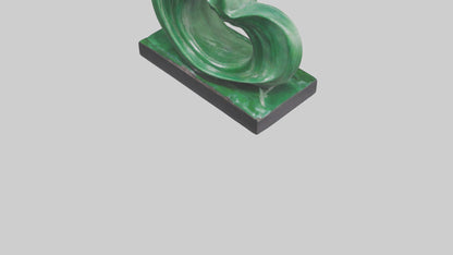 3D model Green Wave Statue model VR / AR / low-poly