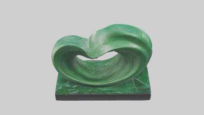 3D model Green Wave Statue model VR / AR / low-poly