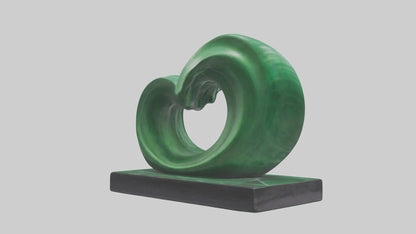 3D model Green Wave Statue model VR / AR / low-poly