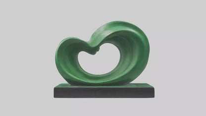 3D model Green Wave Statue model VR / AR / low-poly