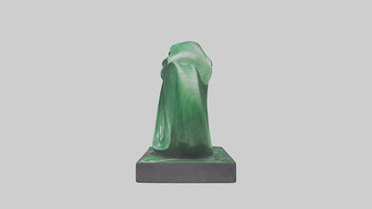 3D model Green Wave Statue model VR / AR / low-poly