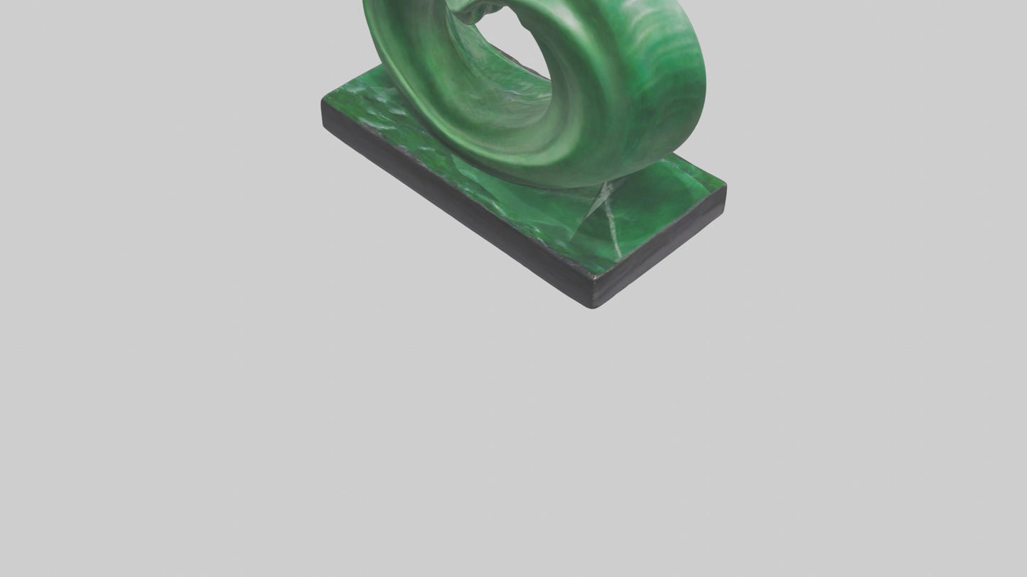 3D model Green Wave Statue model VR / AR / low-poly