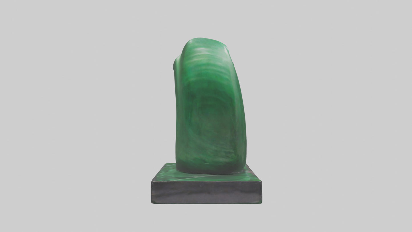 3D model Green Wave Statue model VR / AR / low-poly