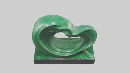3D model Green Wave Statue model VR / AR / low-poly