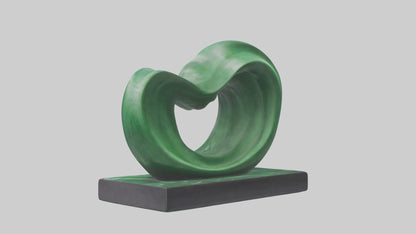3D model Green Wave Statue model VR / AR / low-poly