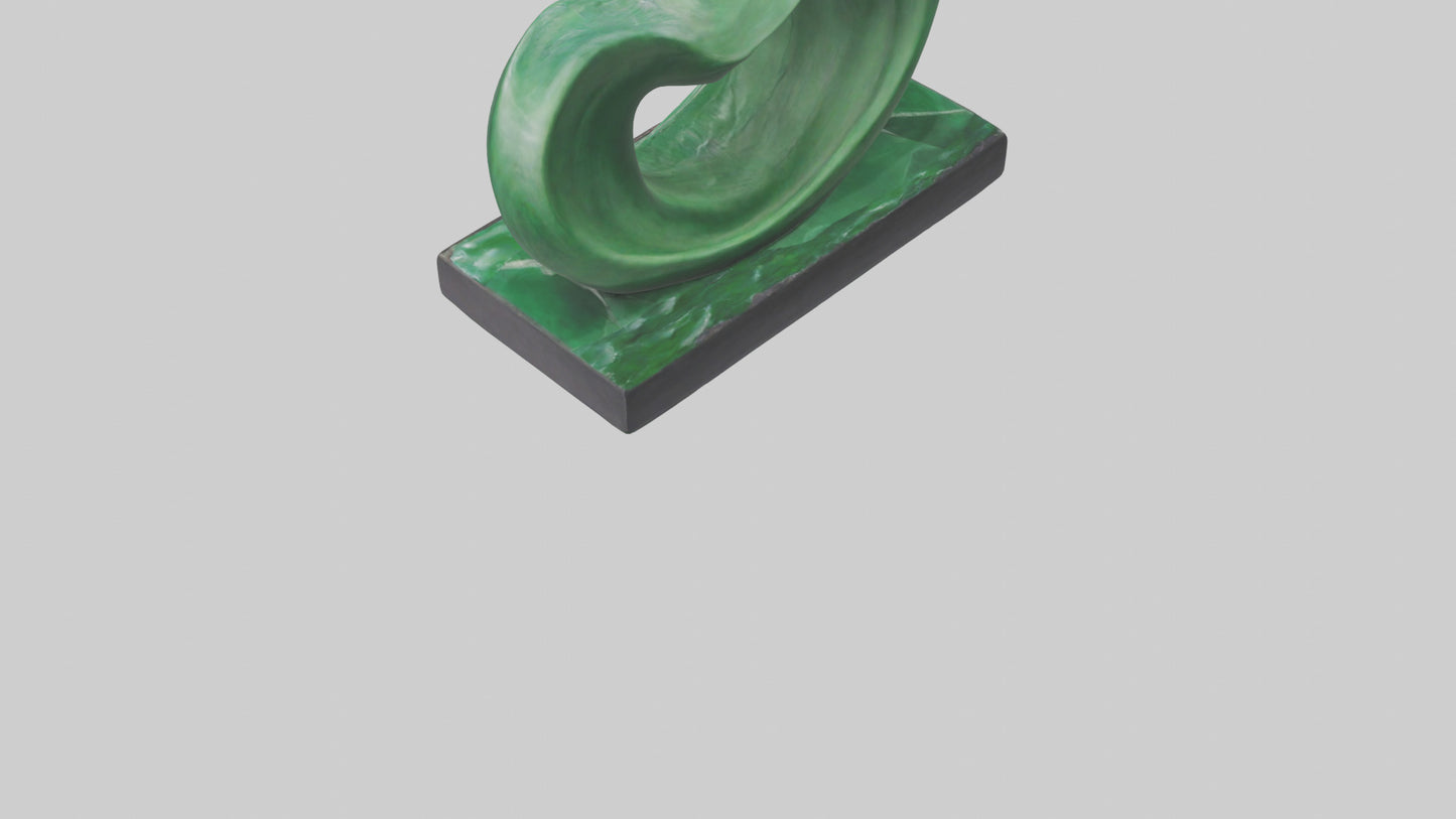 3D model Green Wave Statue model VR / AR / low-poly