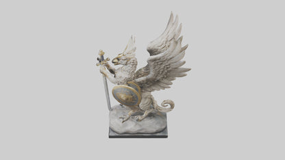 Griffin Warrior statue model VR / AR / low-poly