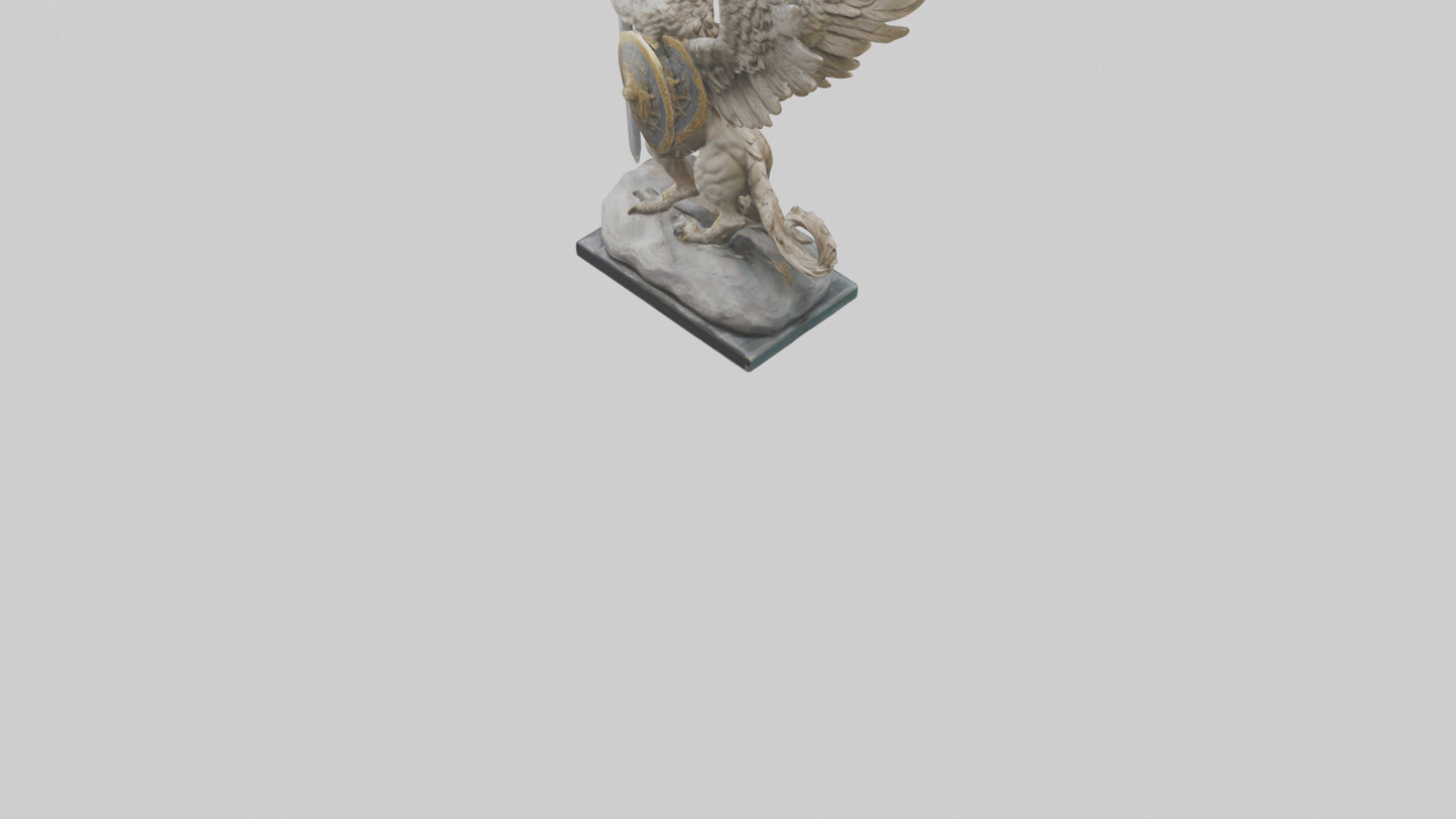 Griffin Warrior statue model VR / AR / low-poly