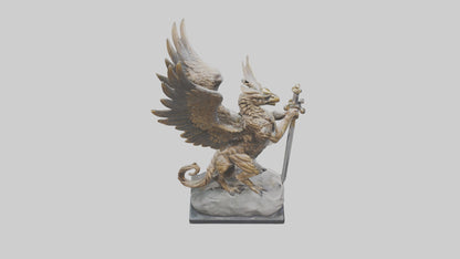 Griffin Warrior statue model VR / AR / low-poly