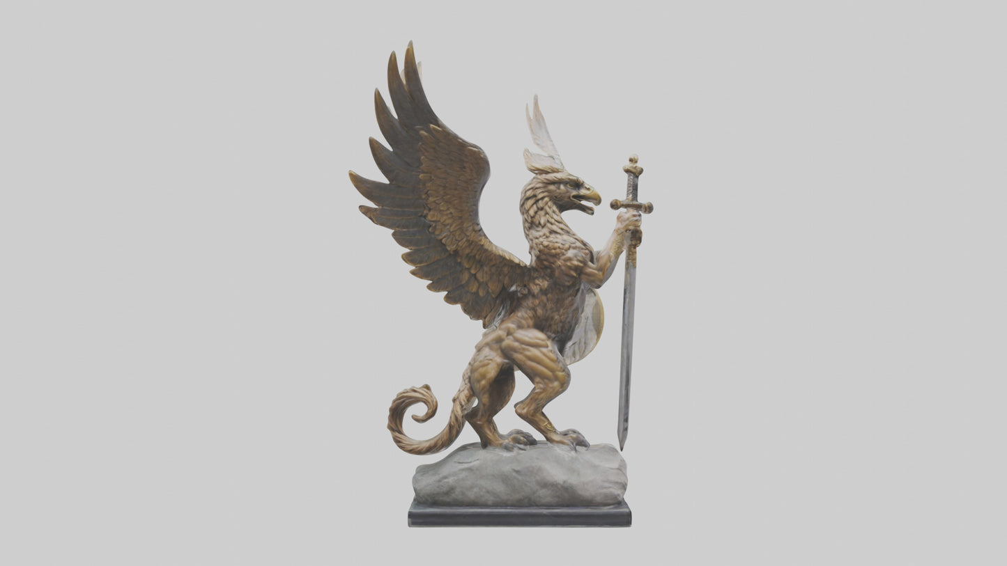 Griffin Warrior statue model VR / AR / low-poly