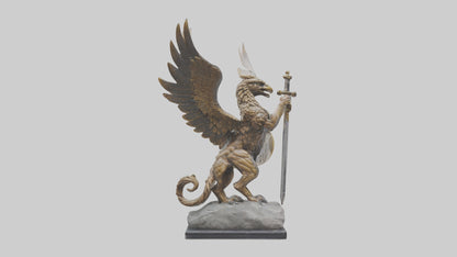 Griffin Warrior statue model VR / AR / low-poly