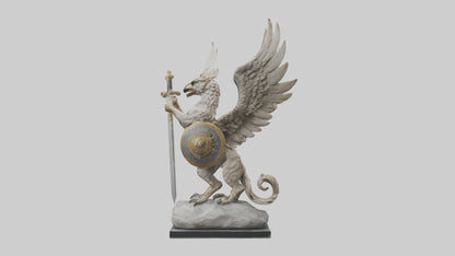 Griffin Warrior statue model VR / AR / low-poly