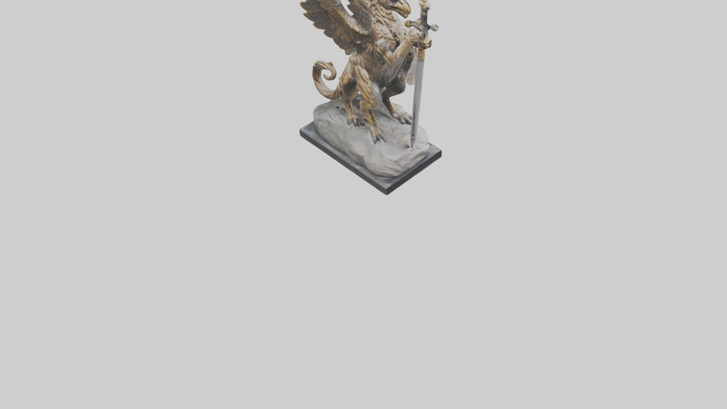 Griffin Warrior statue model VR / AR / low-poly