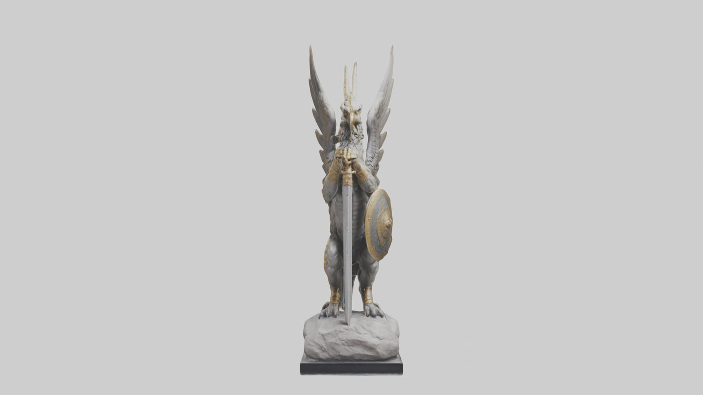 Griffin Warrior statue model VR / AR / low-poly