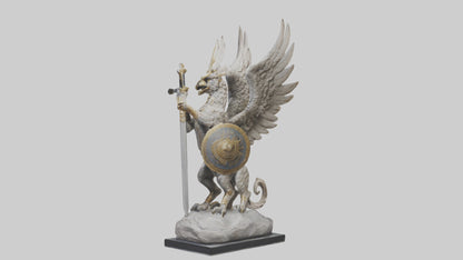 Griffin Warrior statue model VR / AR / low-poly