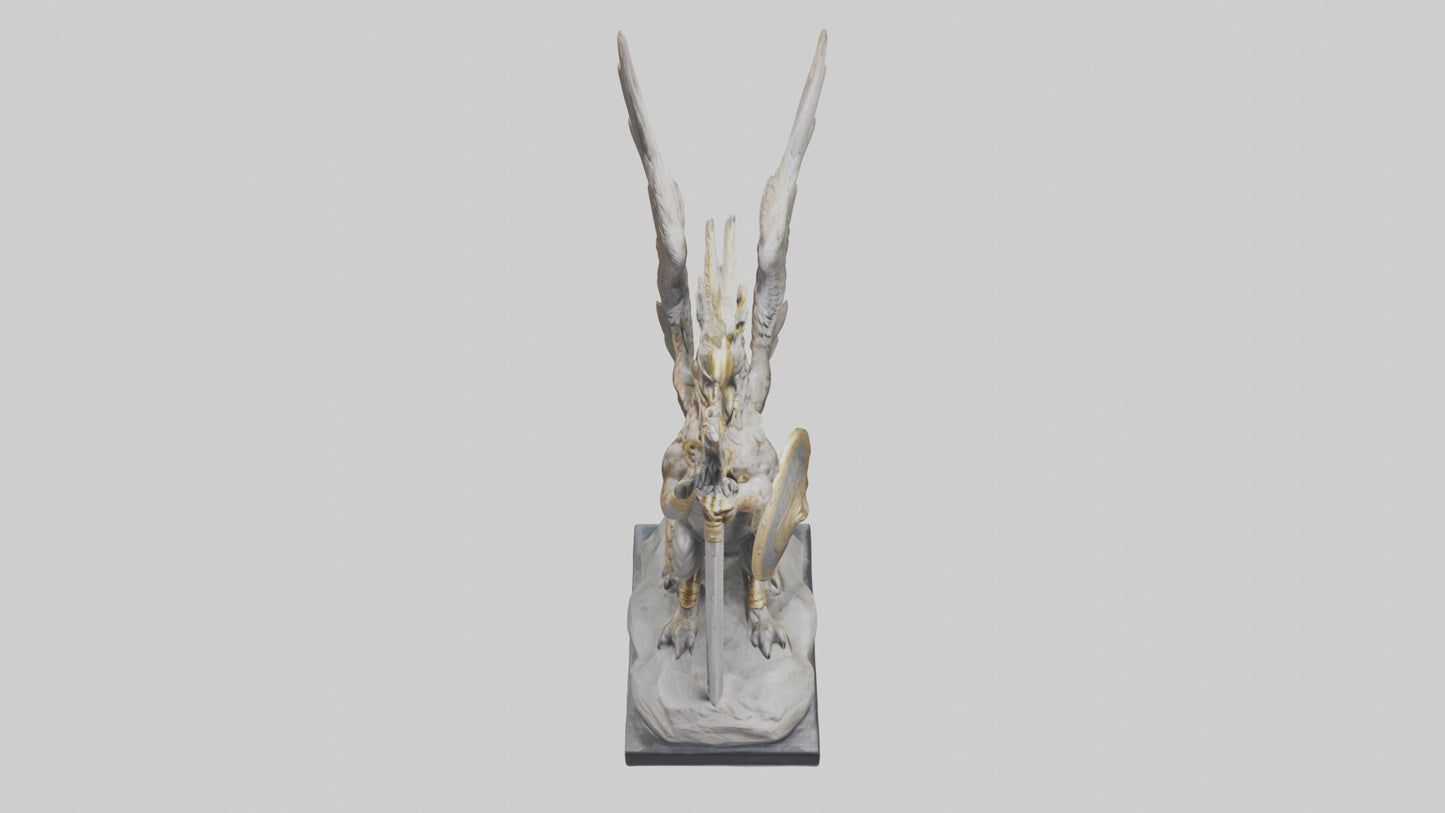 Griffin Warrior statue model VR / AR / low-poly