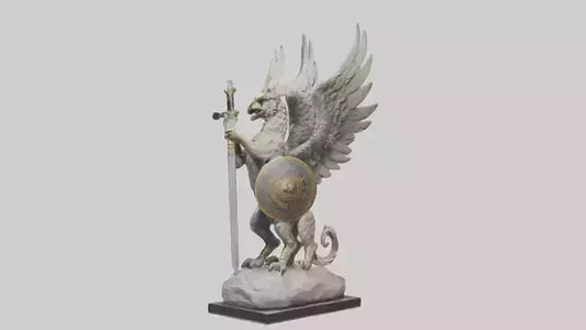 Griffin Warrior statue model VR / AR / low-poly