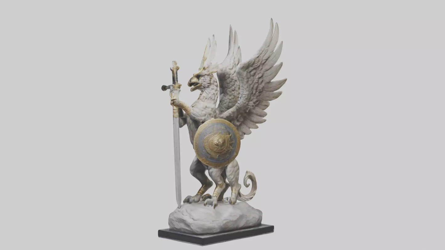 Griffin Warrior statue model VR / AR / low-poly