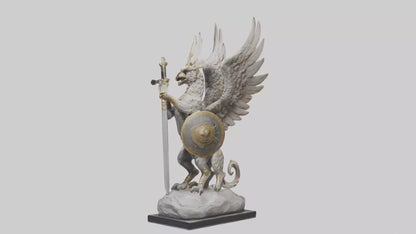 Griffin Warrior statue model VR / AR / low-poly