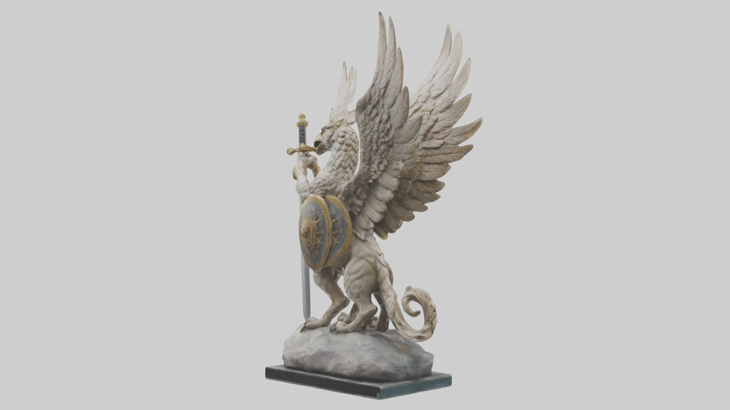 Griffin Warrior statue model VR / AR / low-poly