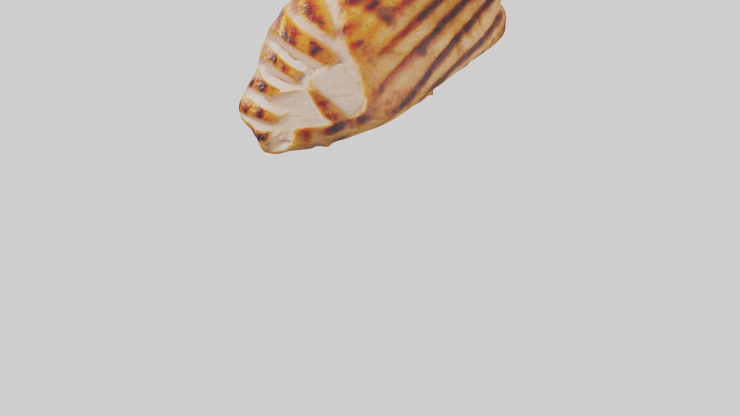 3D model Grilled chicken breast model VR / AR / low-poly