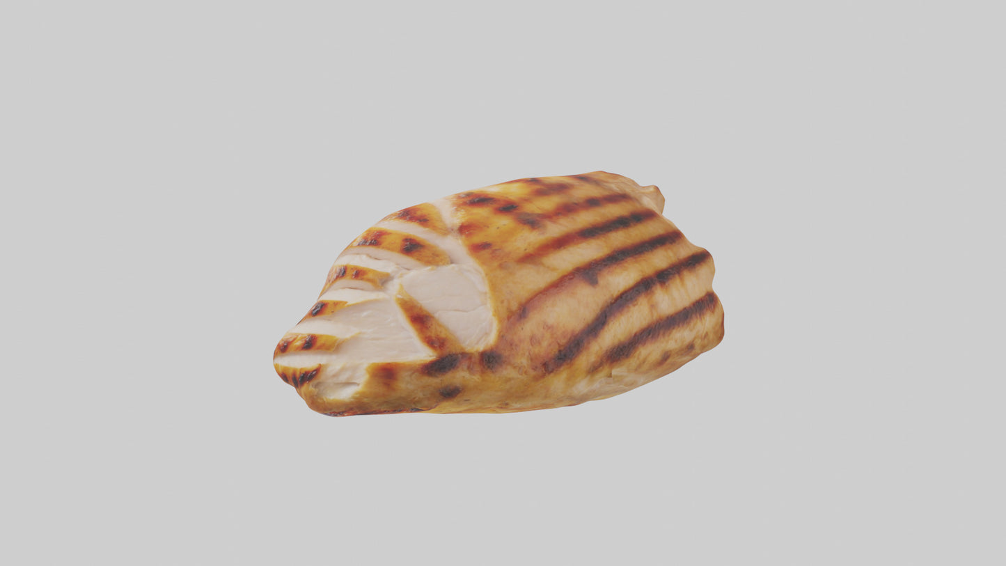 3D model Grilled chicken breast model VR / AR / low-poly