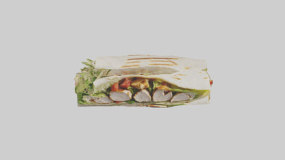 3D model Grilled chicken Caesar wrap model VR / AR / low-poly