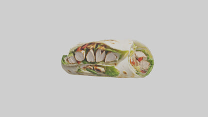 3D model Grilled chicken Caesar wrap model VR / AR / low-poly