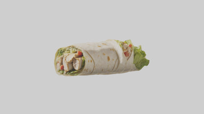 3D model Grilled chicken Caesar wrap model VR / AR / low-poly