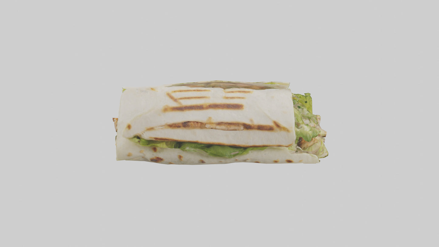 3D model Grilled chicken Caesar wrap model VR / AR / low-poly