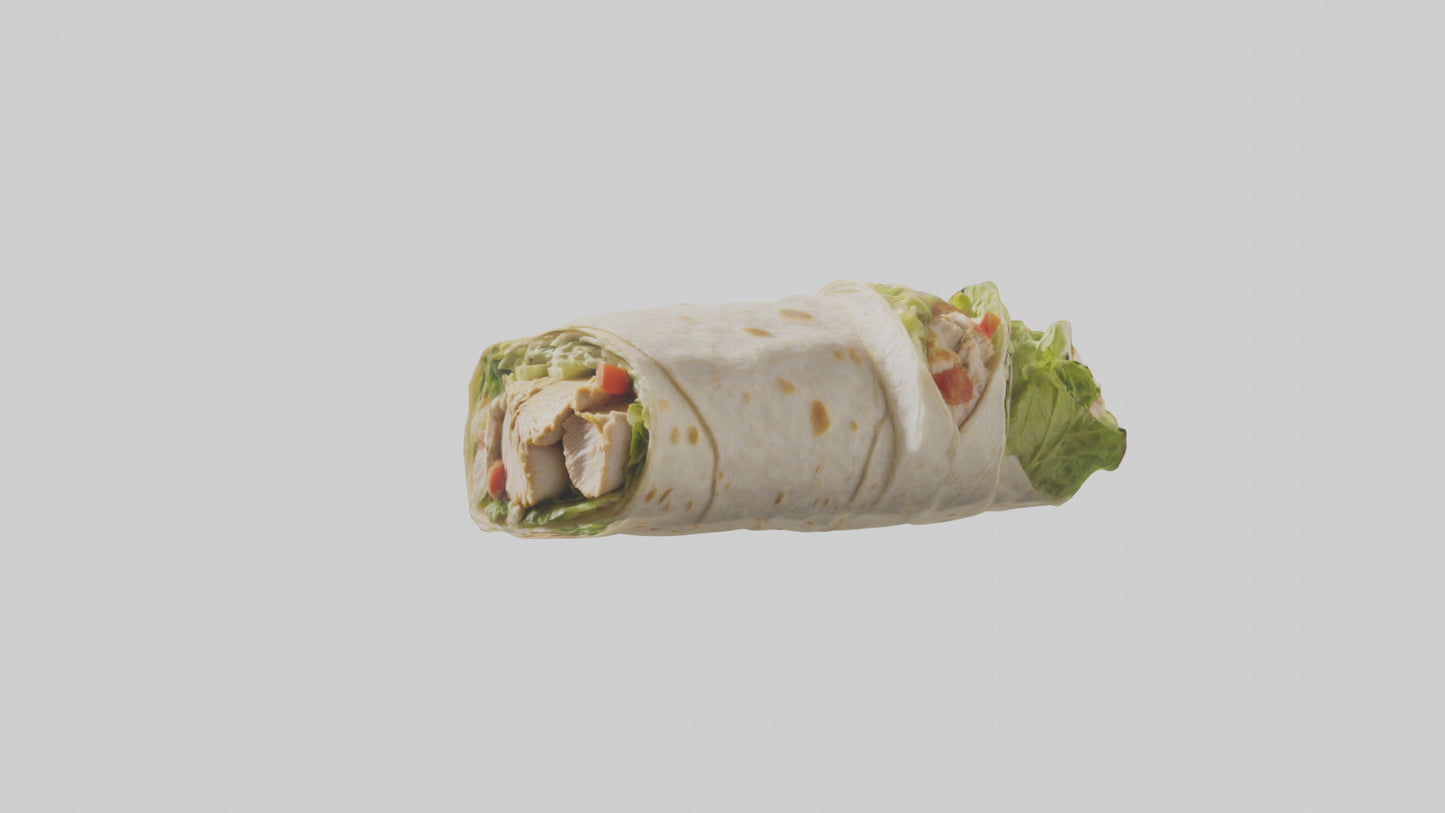 3D model Grilled chicken Caesar wrap model VR / AR / low-poly