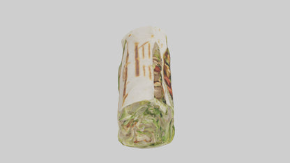 3D model Grilled chicken Caesar wrap model VR / AR / low-poly