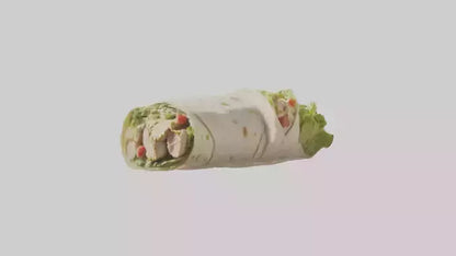 3D model Grilled chicken Caesar wrap model VR / AR / low-poly