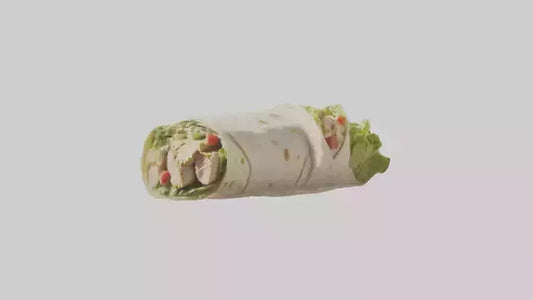3D model Grilled chicken Caesar wrap model VR / AR / low-poly