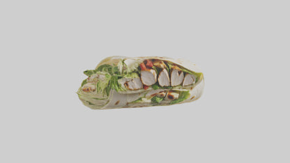 3D model Grilled chicken Caesar wrap model VR / AR / low-poly