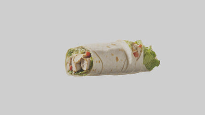 3D model Grilled chicken Caesar wrap model VR / AR / low-poly