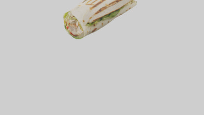 3D model Grilled chicken Caesar wrap model VR / AR / low-poly