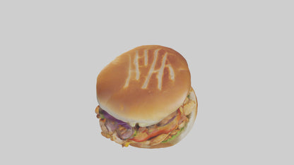 3D model Grilled chicken sandwich model VR / AR / low-poly