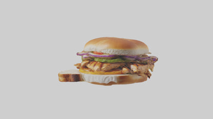 3D model Grilled chicken sandwich model VR / AR / low-poly