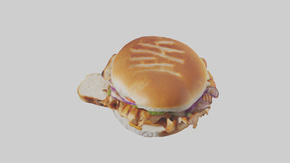 3D model Grilled chicken sandwich model VR / AR / low-poly