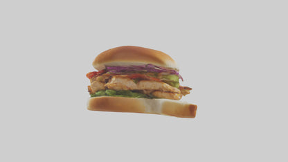 3D model Grilled chicken sandwich model VR / AR / low-poly