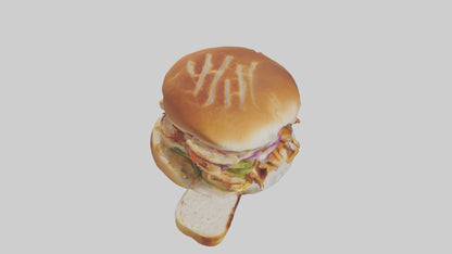 3D model Grilled chicken sandwich model VR / AR / low-poly