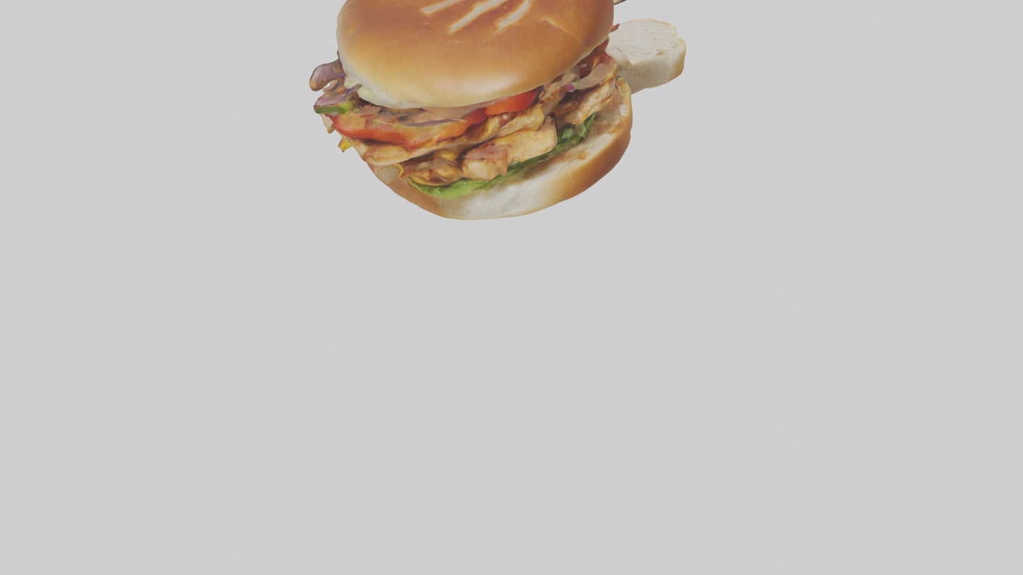 3D model Grilled chicken sandwich model VR / AR / low-poly